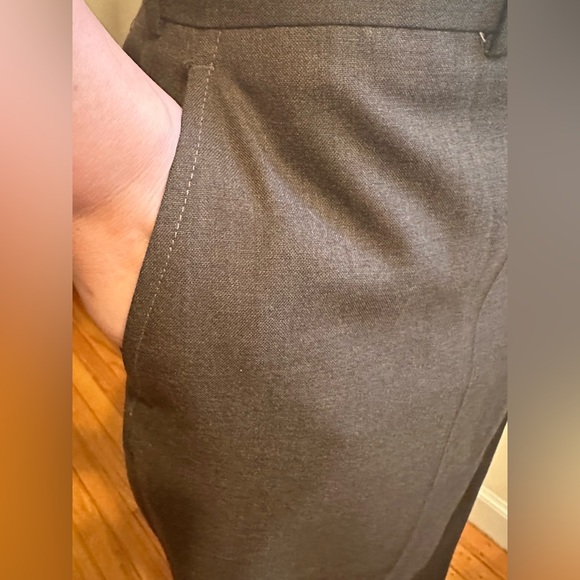 Land Ends Direct Merchants Dark Brown Suspenders Casual Pants Size 42 100% Wool. - Picture 6 of 16